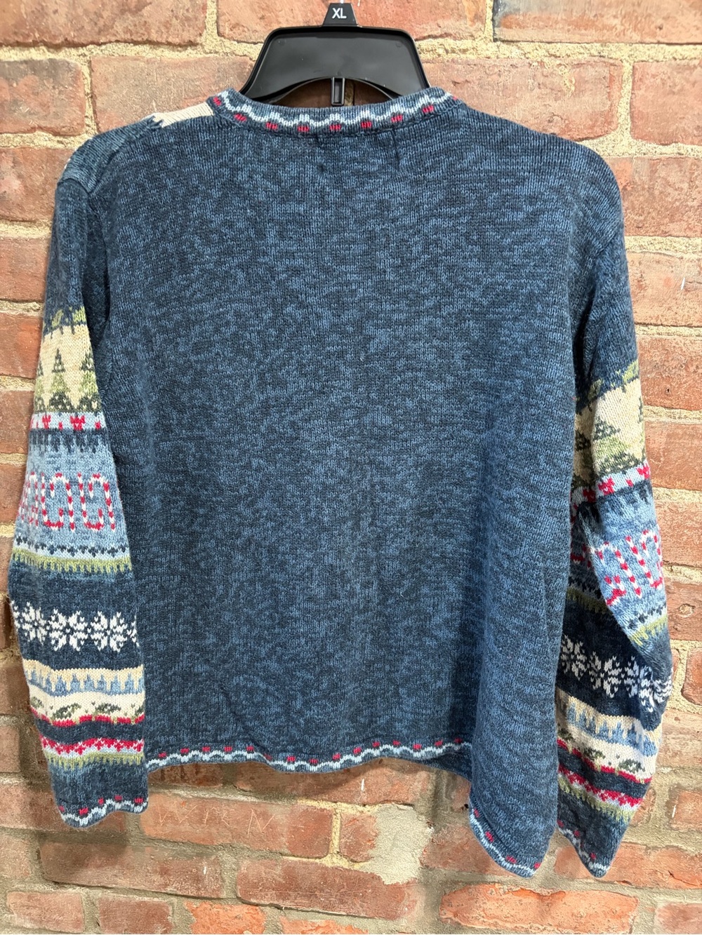Vintage Heirloom Collectibles Sweater Womens large Blue Christmas Zip Cardigan - Picture 6 of 6